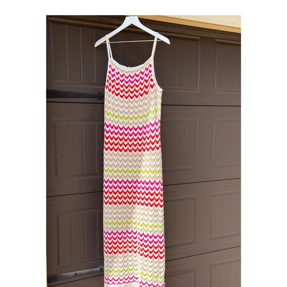 Rachel Zoe · XL · Chevron Crochet Knit Maxi Dress · Multicolored · Boho Resort - Picture 3 of 10